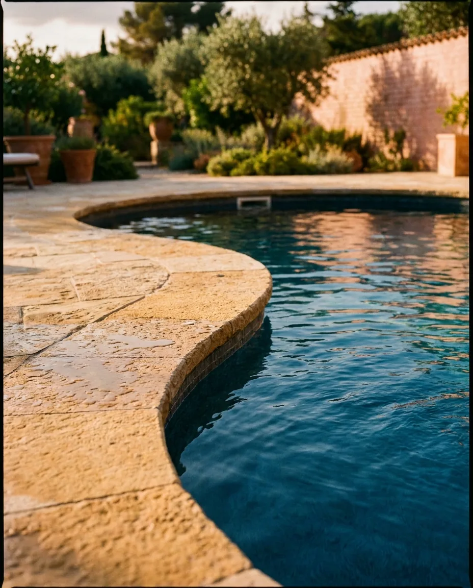 Détail margelle piscine